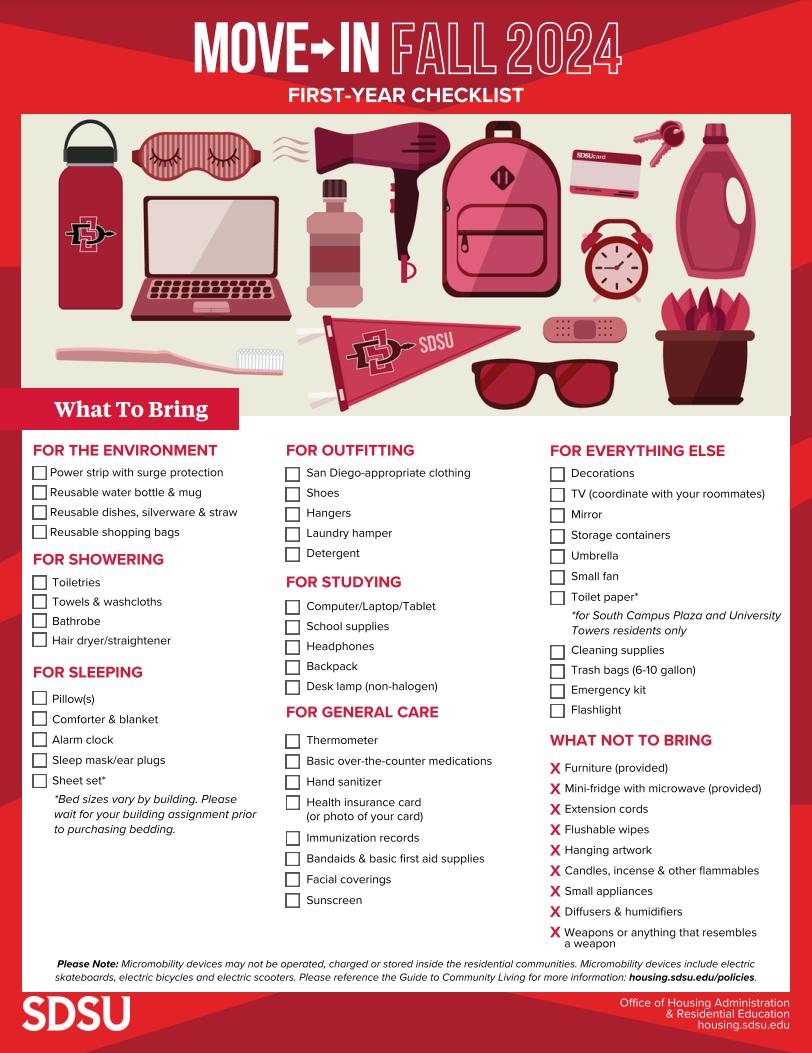 first-year checklist